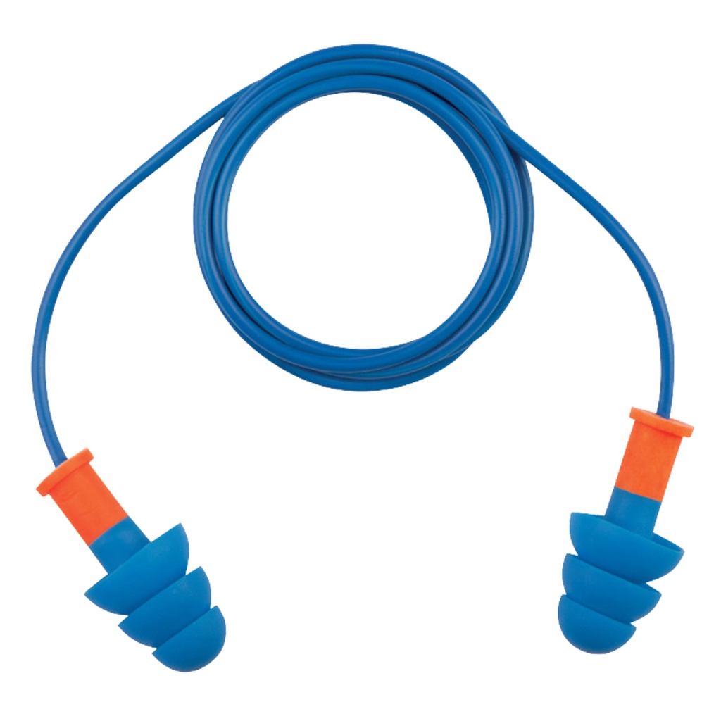 Sacchetto 50 paia di tappi auricolari rilevabili c/cordino blu Deltaplus