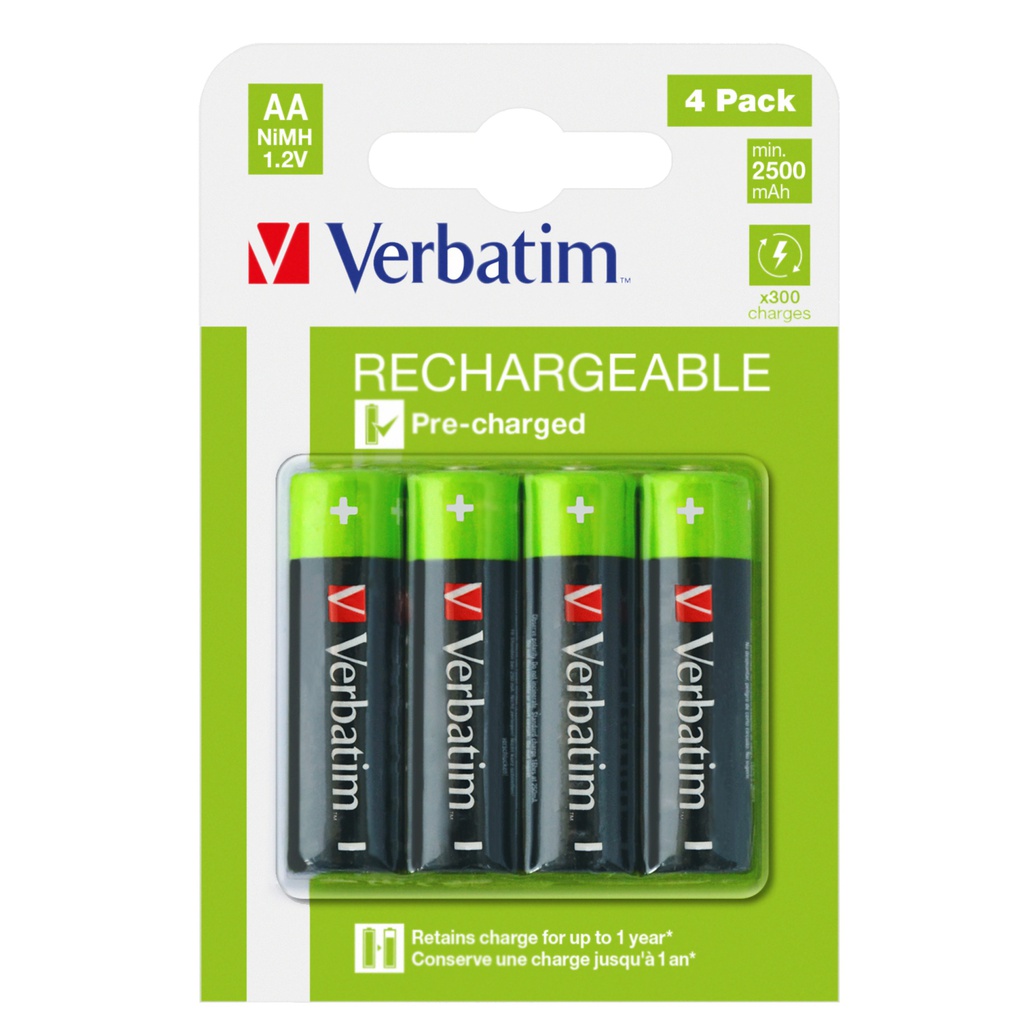 Verbatim 4 Batterie /HR6 AA Ricaricabili