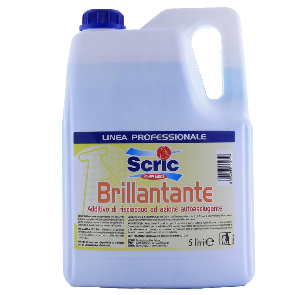 Brillantante per lavastoviglie in tanica 5L Scric