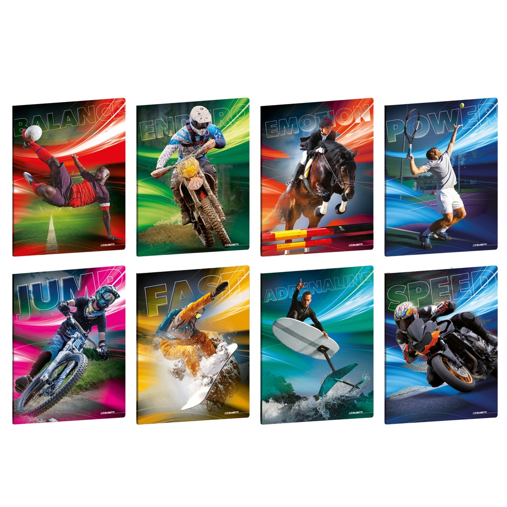 Maxiquaderno A4 20fg+1 80gr rigo di 1a Sport Emotions Blasetti