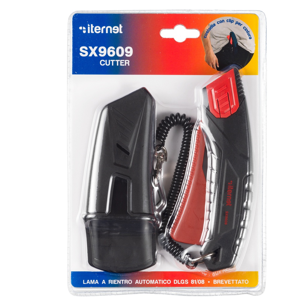 Cutter Super Safety SX-9609 con custodia a lama a rientro automatico Iternet