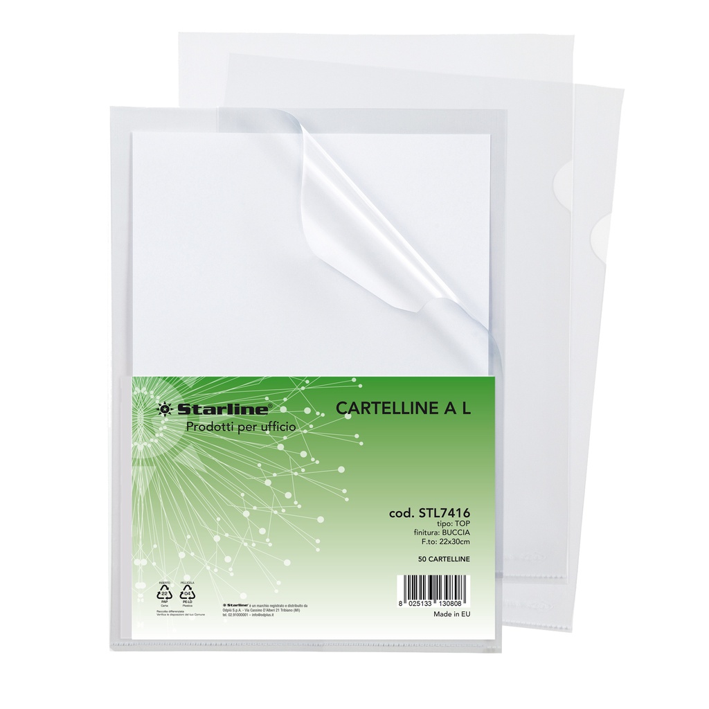 50 Cartelline a L 22x30cm Buccia Top Starline