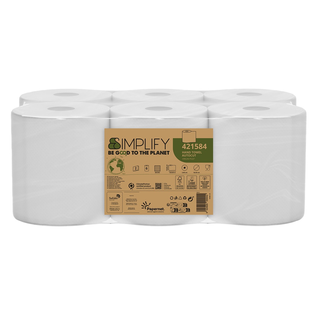 FSC Asciugamano in Rotolo Autocut L130m x D18,5cm SIMPLIFY Papernet