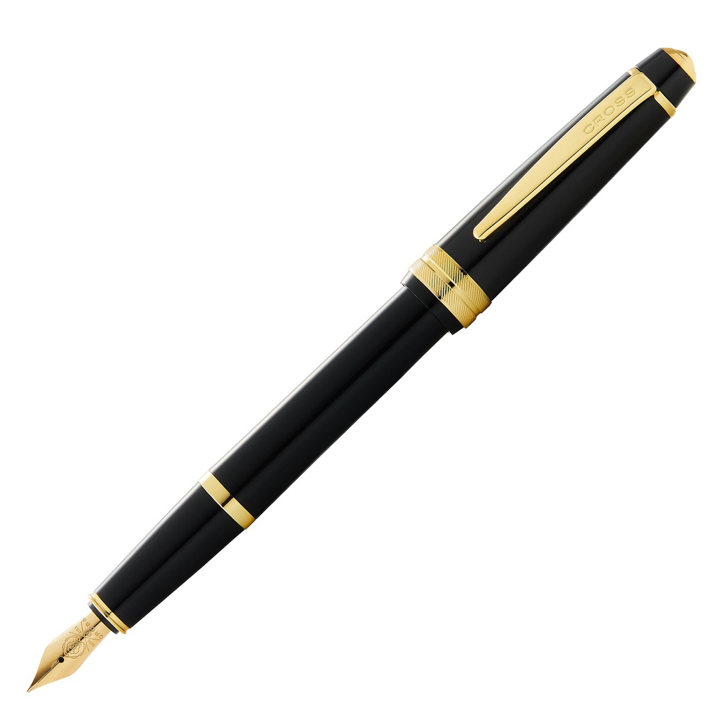 Penna stilografica Bailey Light punta M fusto nero/oro Cross