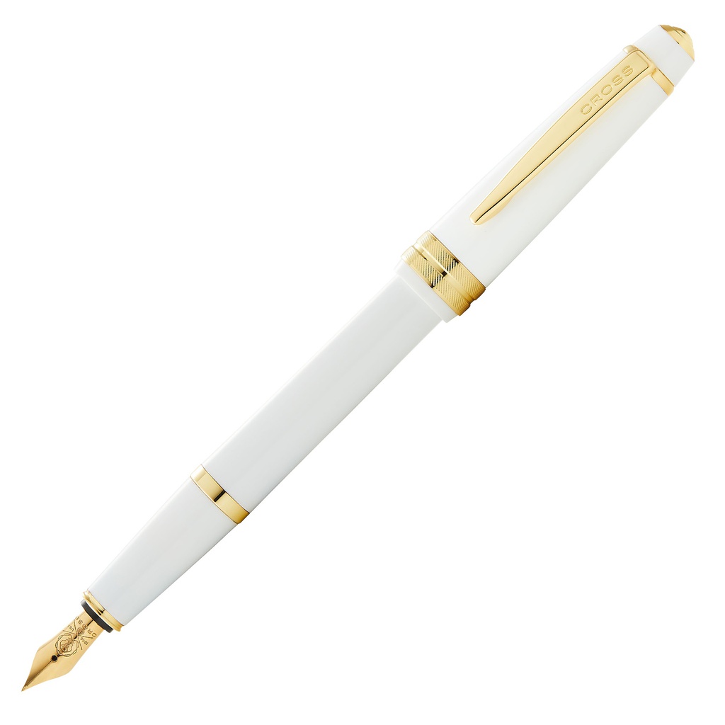 Penna stilografica Bailey Light punta M fusto bianco/oro Cross (delist