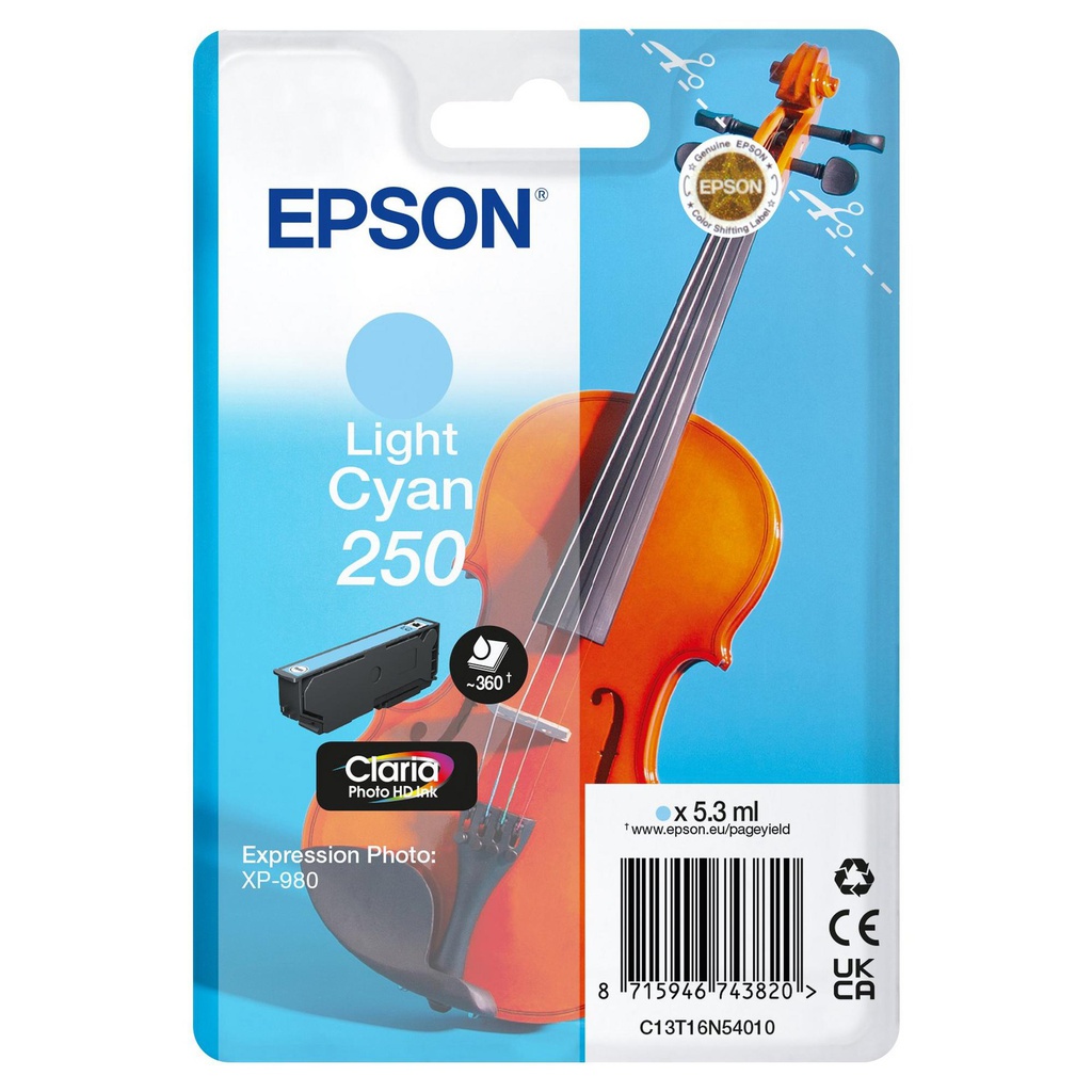 Epson Cartuccia Ciano Light_250 Claria Photo 5,3 ml