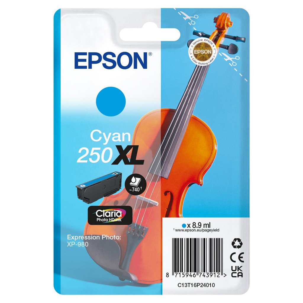 Epson Cartuccia Ciano_250XL Claria Photo _8,9 ml