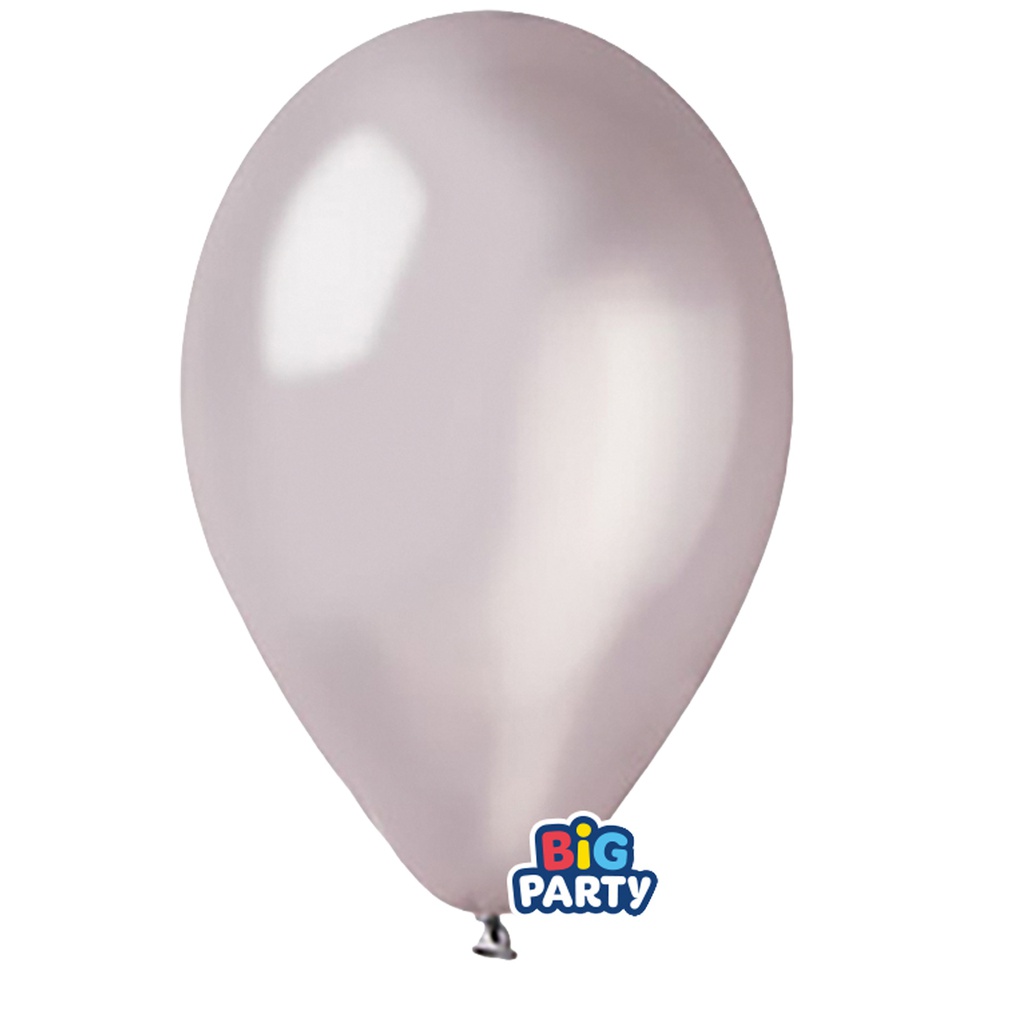 Busta 12 palloncini in lattice D26cm Metal Argento Big Party