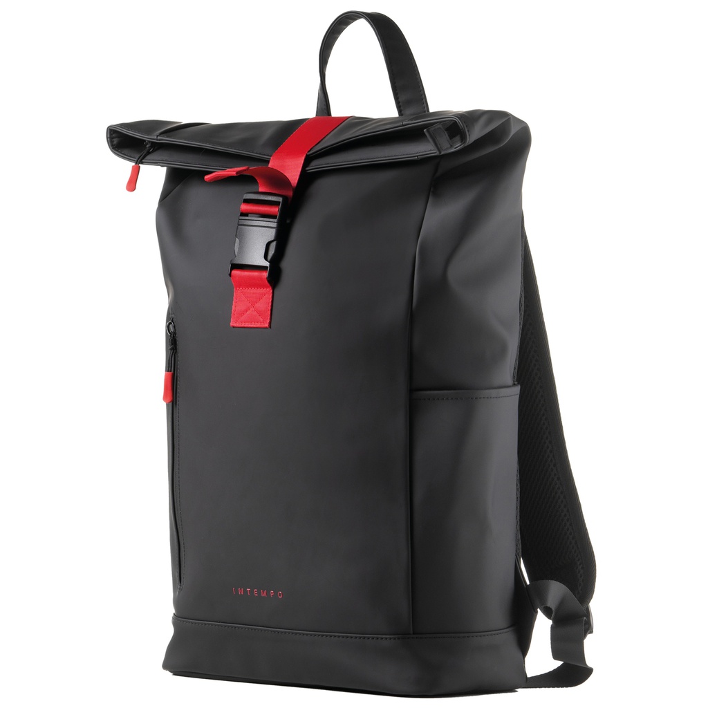 Zaino Roll-top Drop2Go gomma antipioggia dim. 30x42x14cm nero InTempo