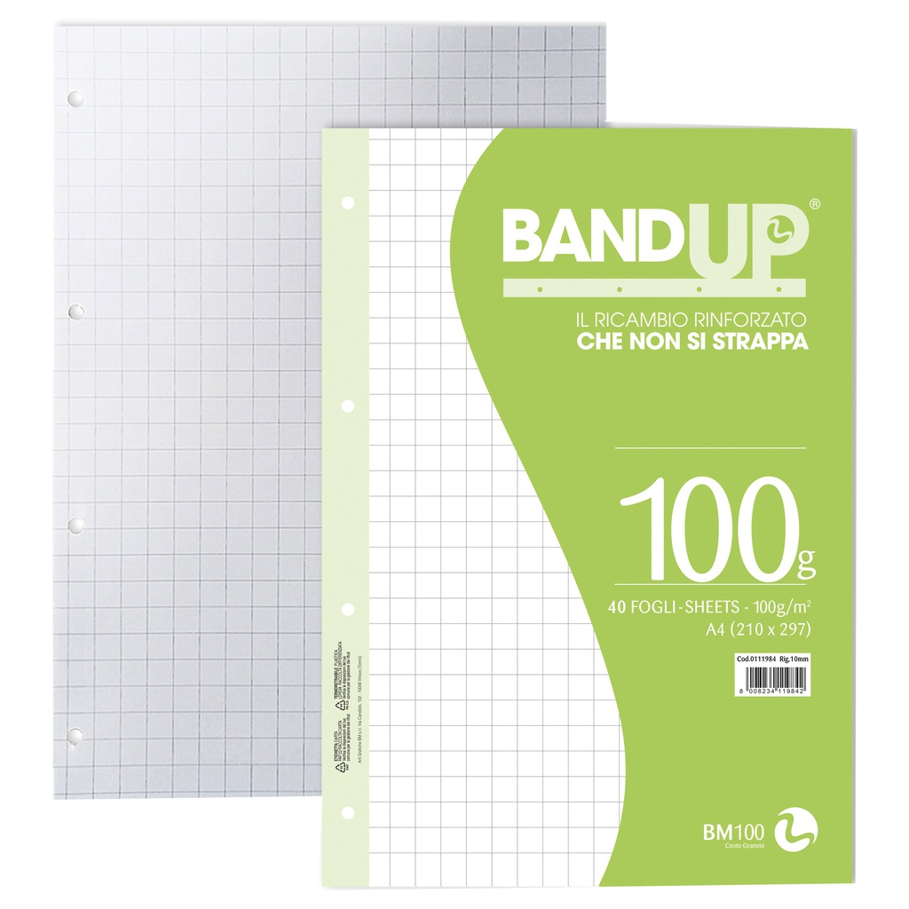 Ricambi forati rinforzati BandUP A4 100gr 40fg 10mm BM