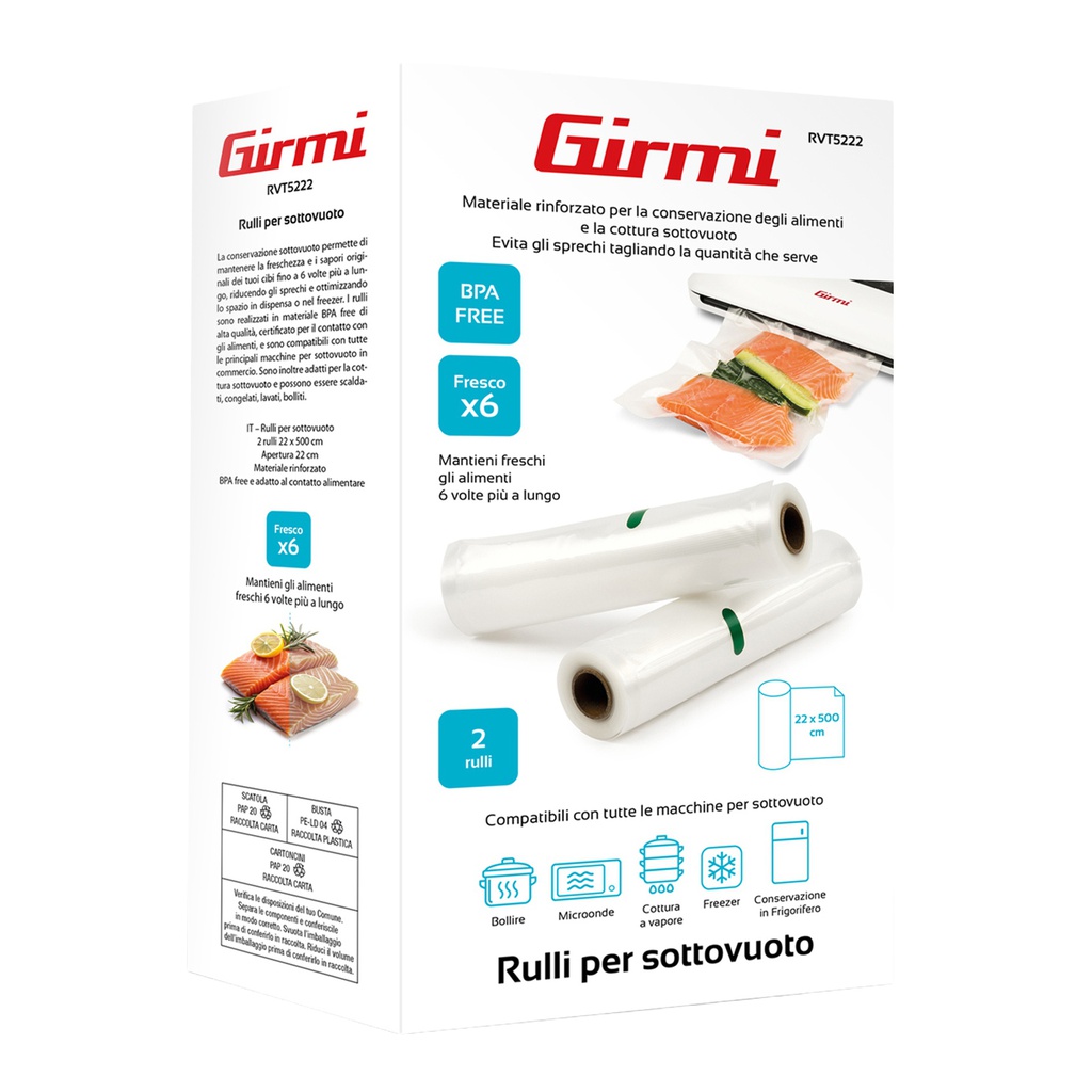 Conf. 2 Rulli per sottovuoto 22x500cm Girmi (delist