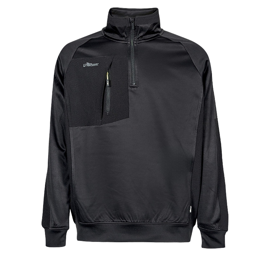 Felpa mezza zip Leeds tg L nero U-Power