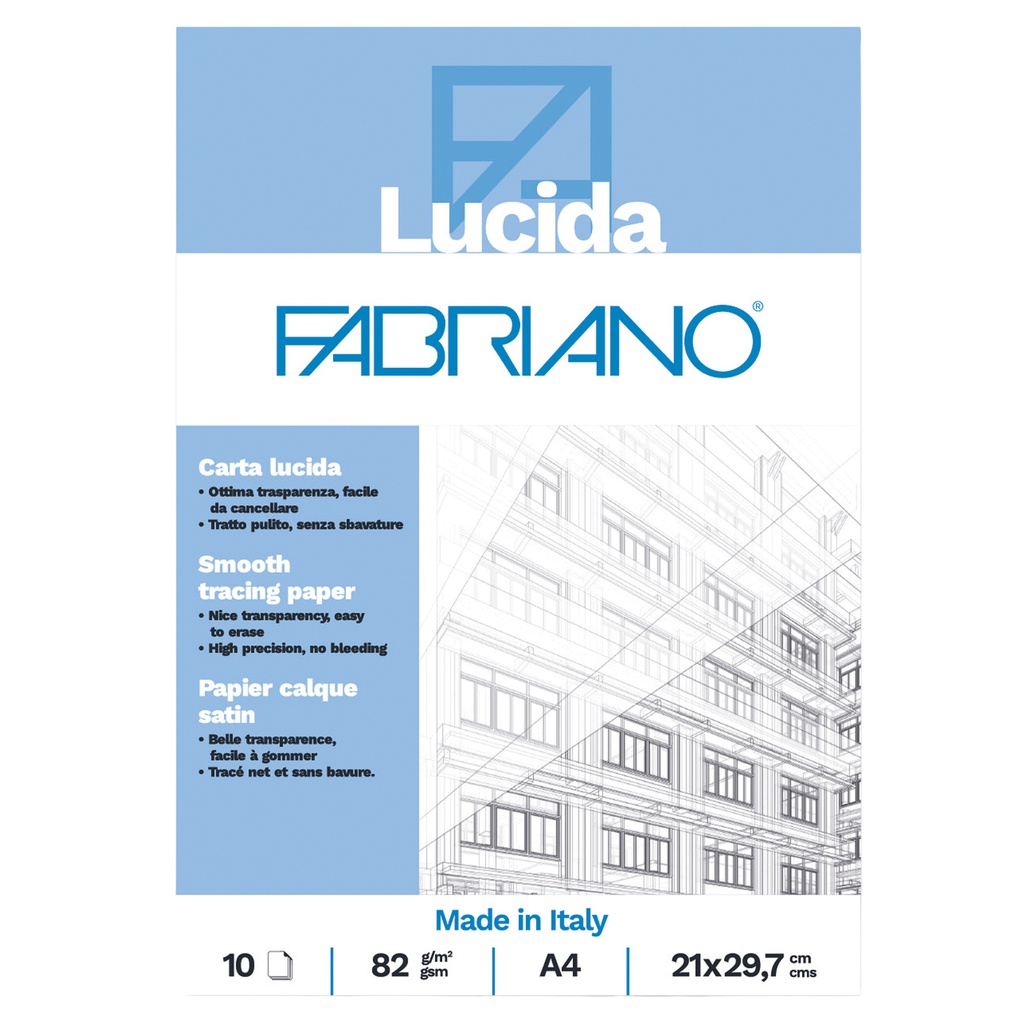 Blocco carta lucida A4 82gr 10fg Fabriano