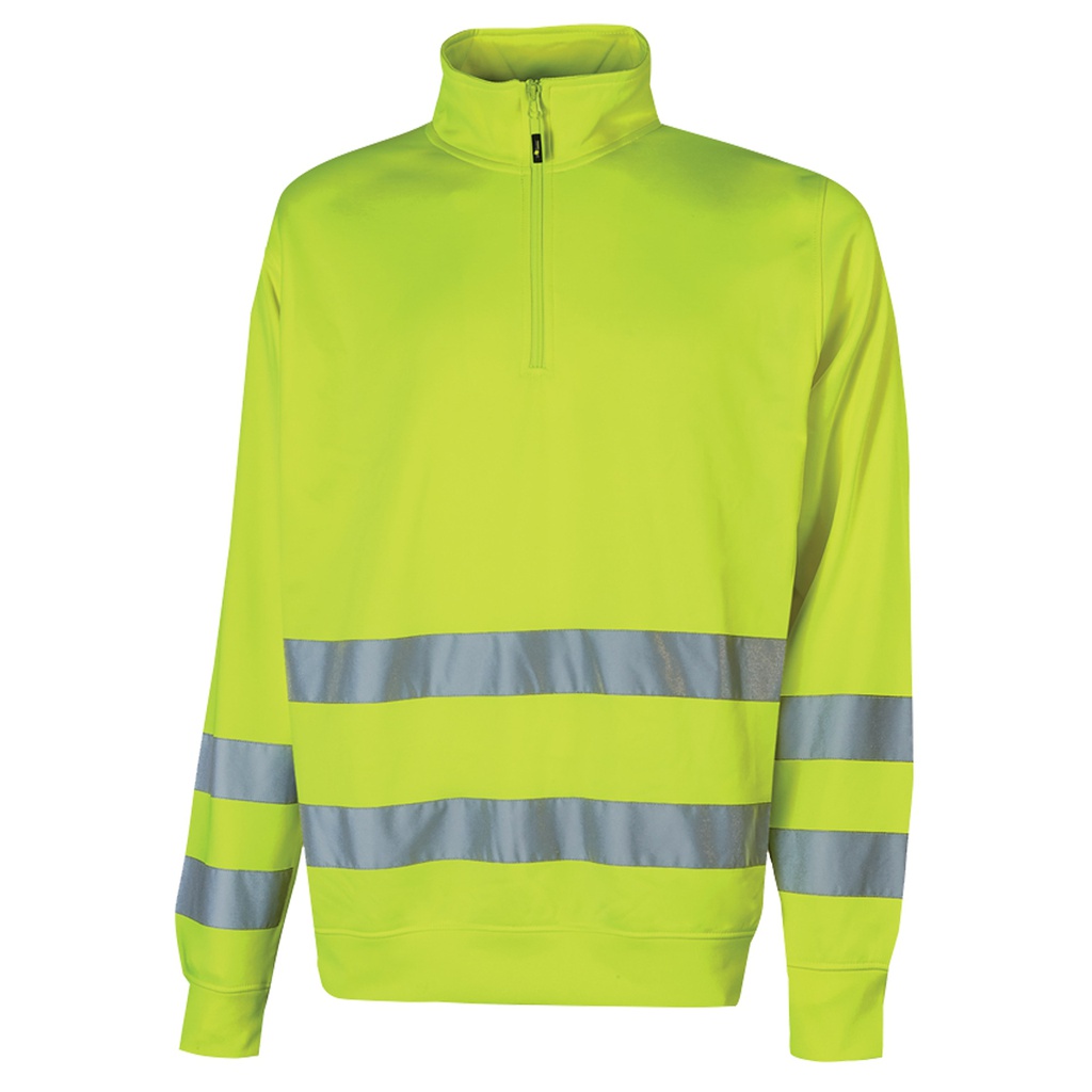 Felpa alta visibilitA' Felis mezza zip tg M giallo fluo U-Power