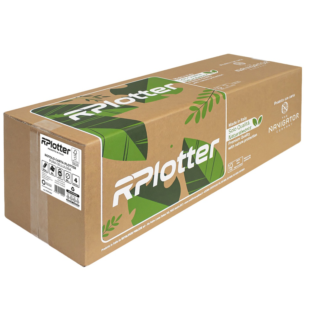 Carta plotter inkjet e laser bianco 625mm x 50mt 80gr in carta Navigator Company