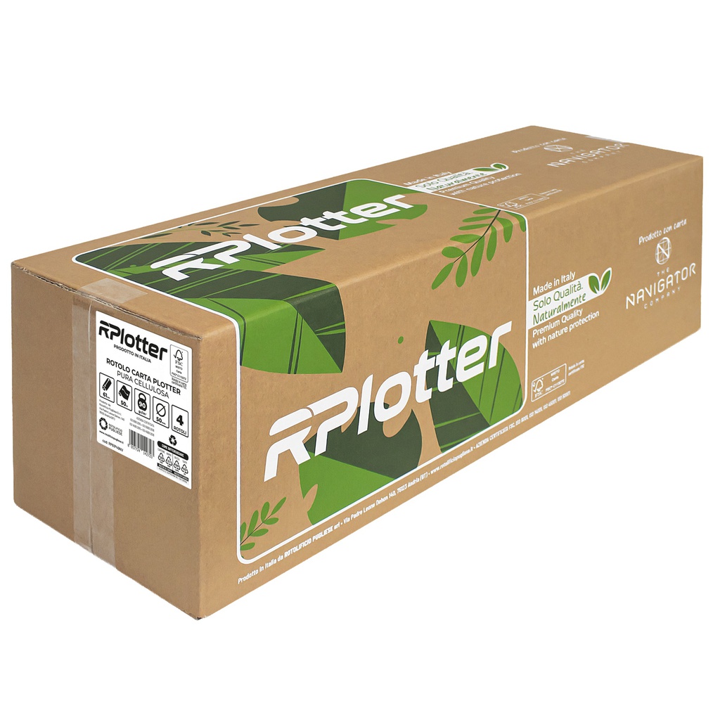 Carta plotter inkjet e laser bianco 610mm x 50mt 90gr in carta Navigator Company