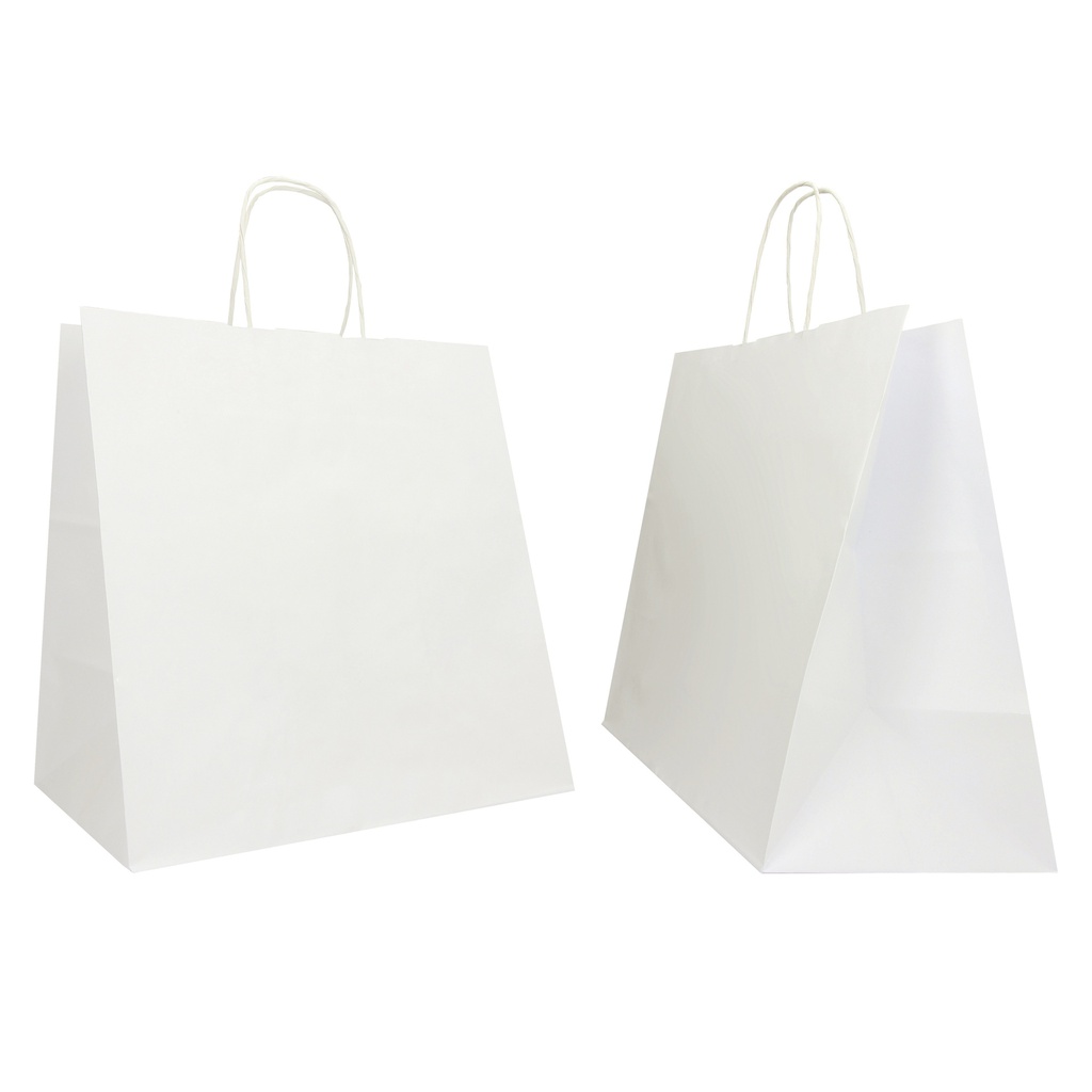 25 Shoppers in carta kraft 28x17x29cm Twisted Large bianco
