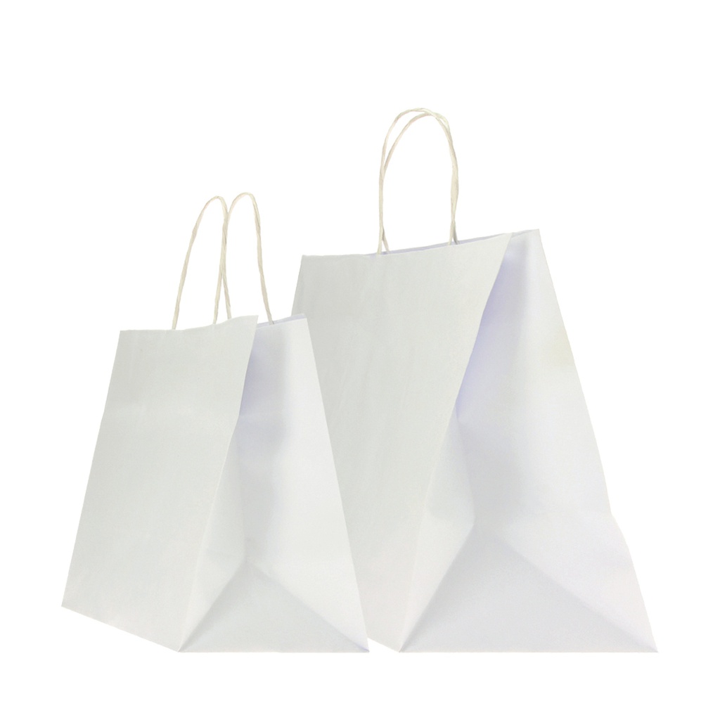 25 Shoppers in carta kraft 32x23x35cm Twisted XLarge bianco