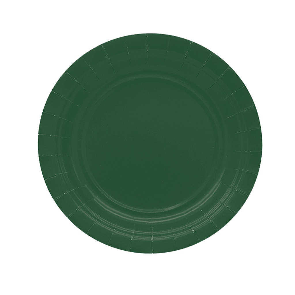 25 piatti piani D18cm Ecocolor biodegradabile verde bosco Big Party