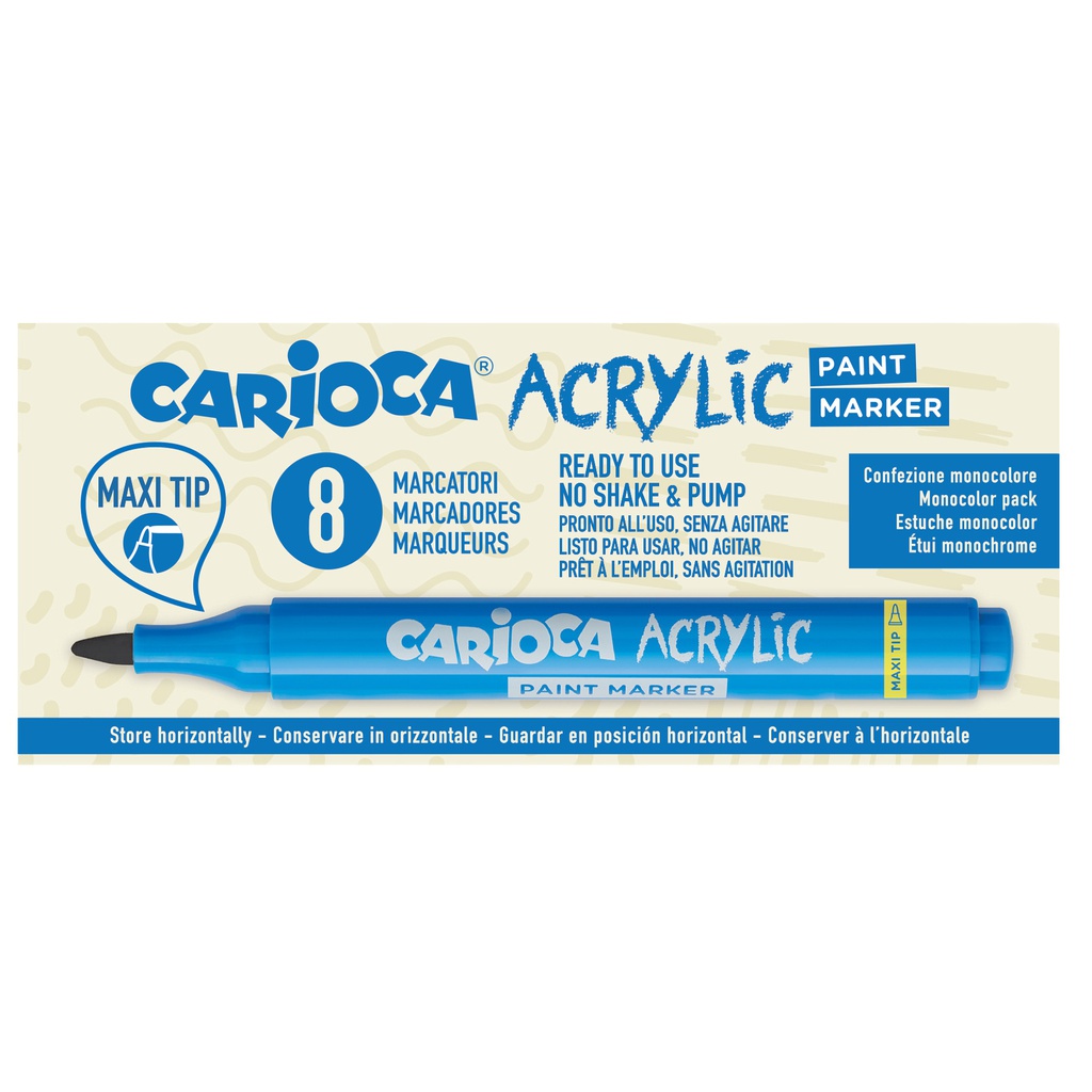Box 8 Paint Marker acrilico punta maxi rosso Carioca