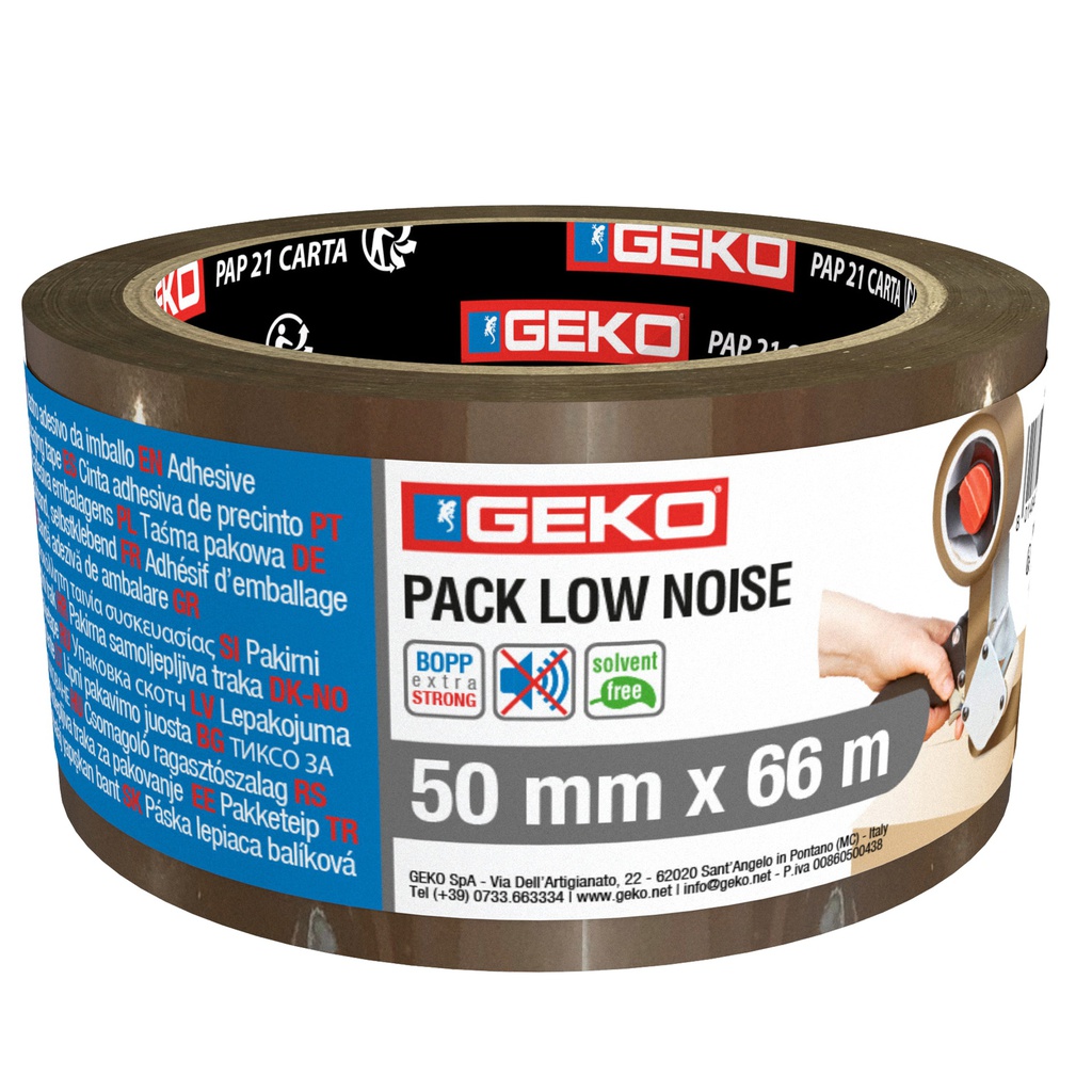 Nastro da imballo PP low noise 50mmx66mt avana Geko