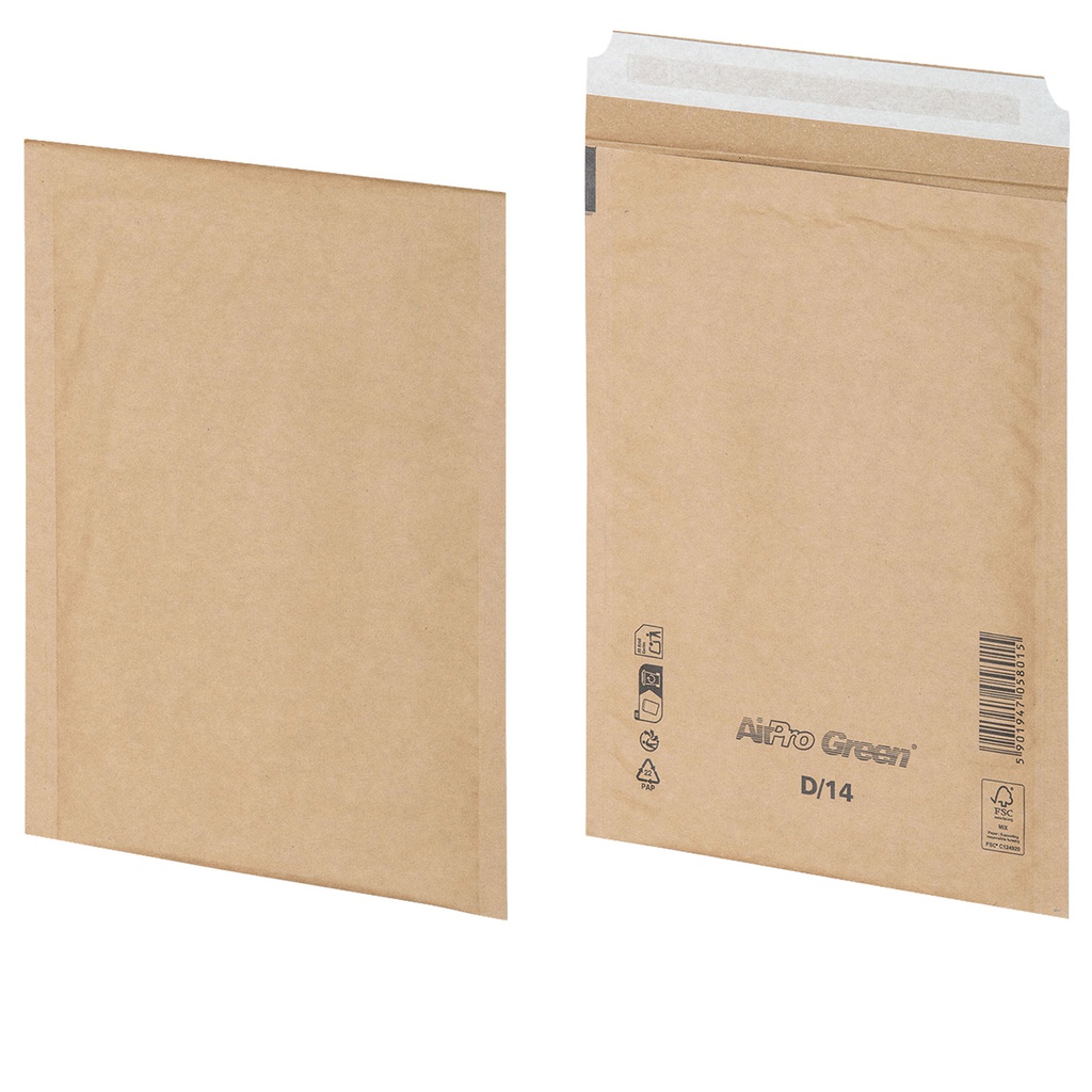 100 Buste imbottite 200x265mm D/14 AirPro Avana Green Bong
