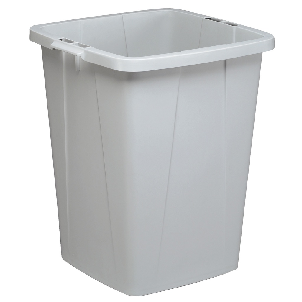Bidone grigio DURABIN quadrato in PP con maniglie per il trasporto 90 lt Durable