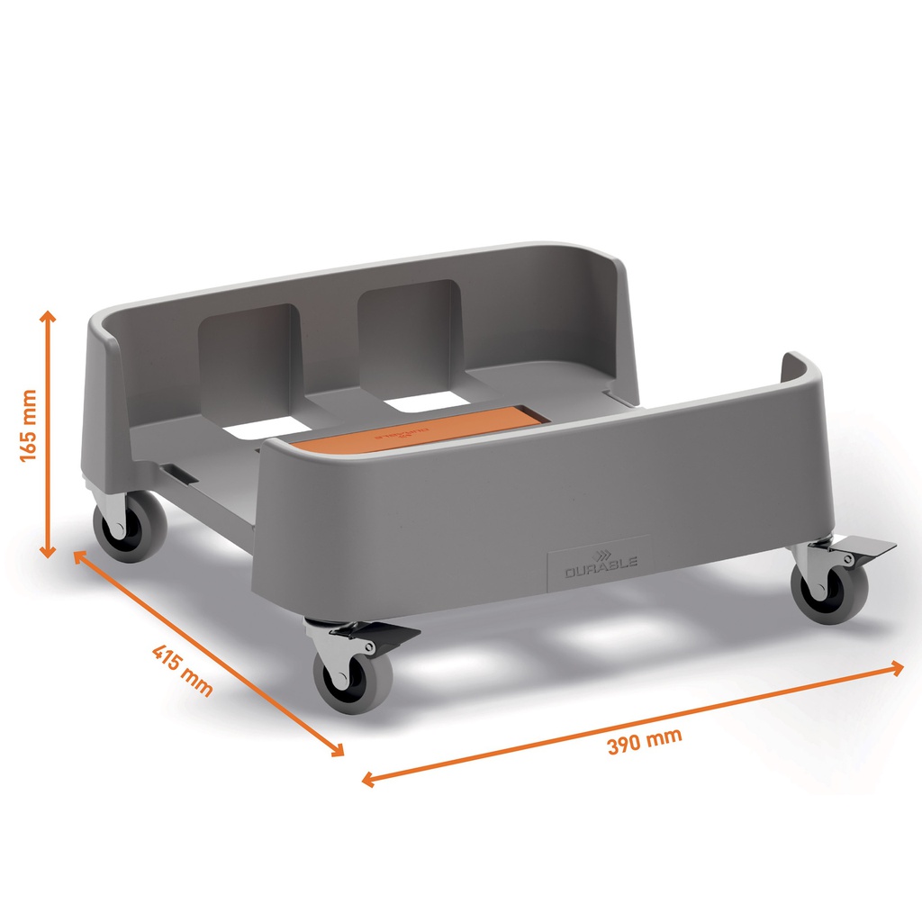Carrello quadrato in rPP per bidoni DURABIN da 90L 390x165x415mm Durable