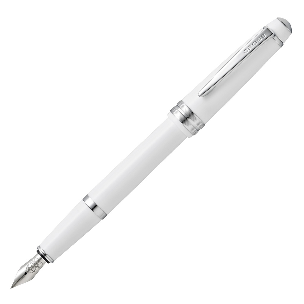 Penna stilografica Bailey Light punta M fusto bianco/chromo Cross