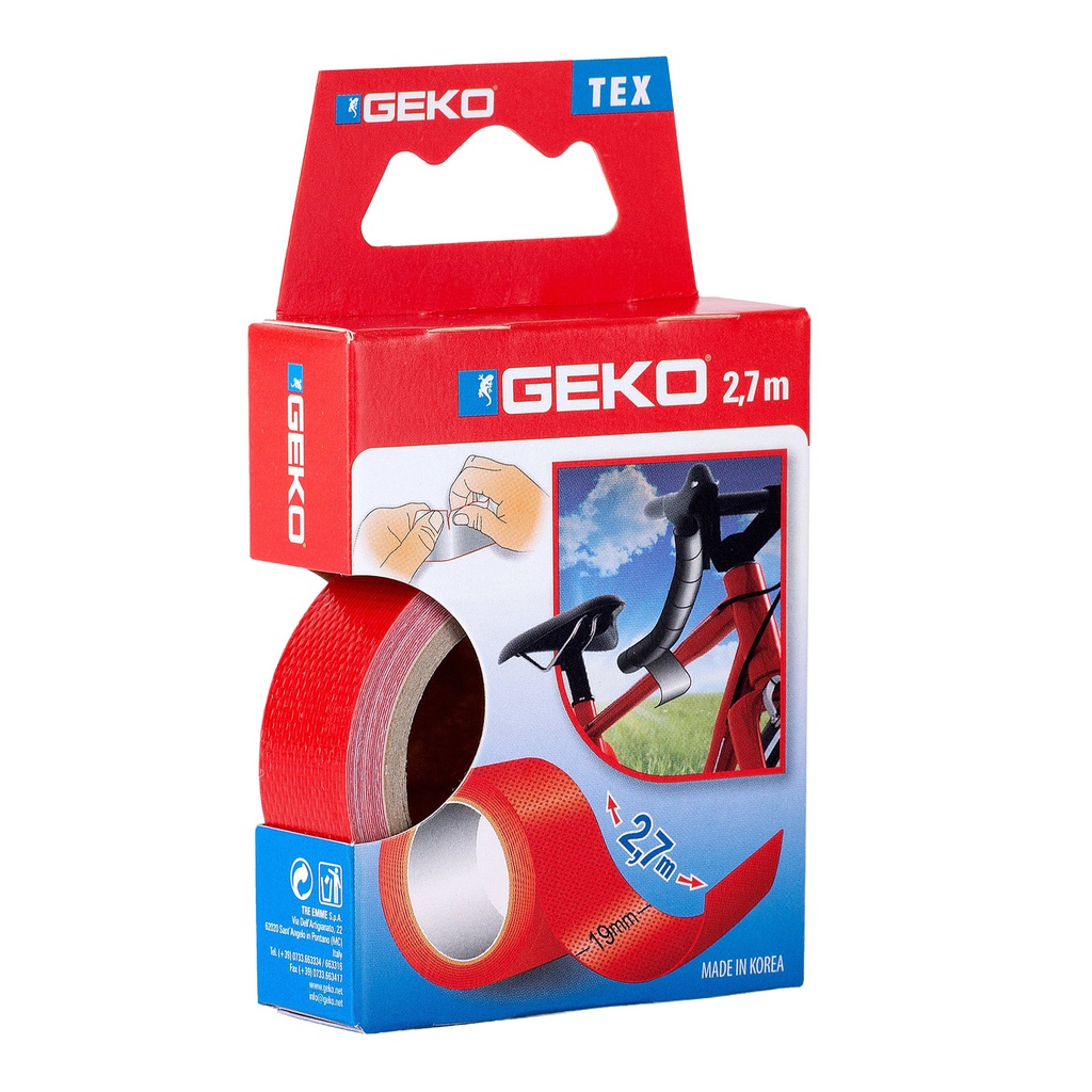Nastro adesivo telato Tex rosso 19mmx2,7mt Geko