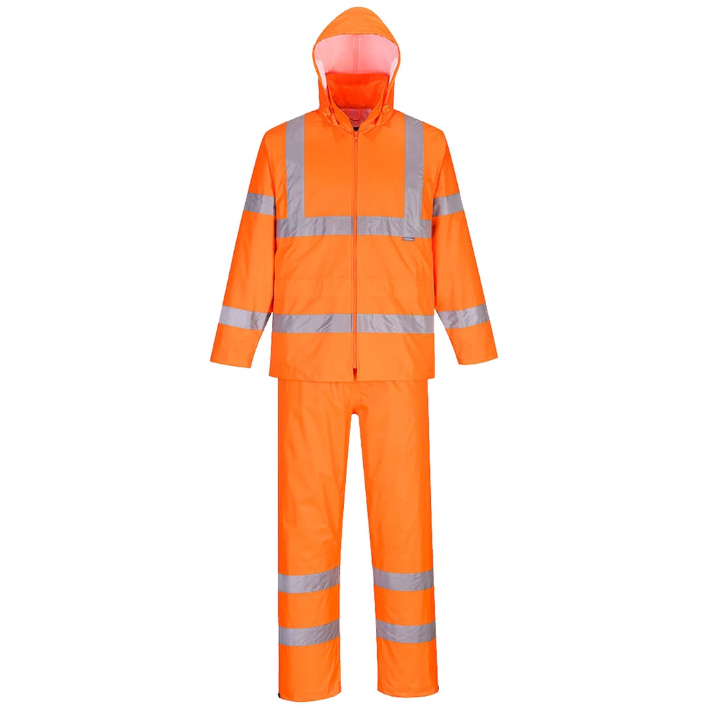 Completo antipioggia ripiegabile Hi-Vi tg L arancione fluo Portwest