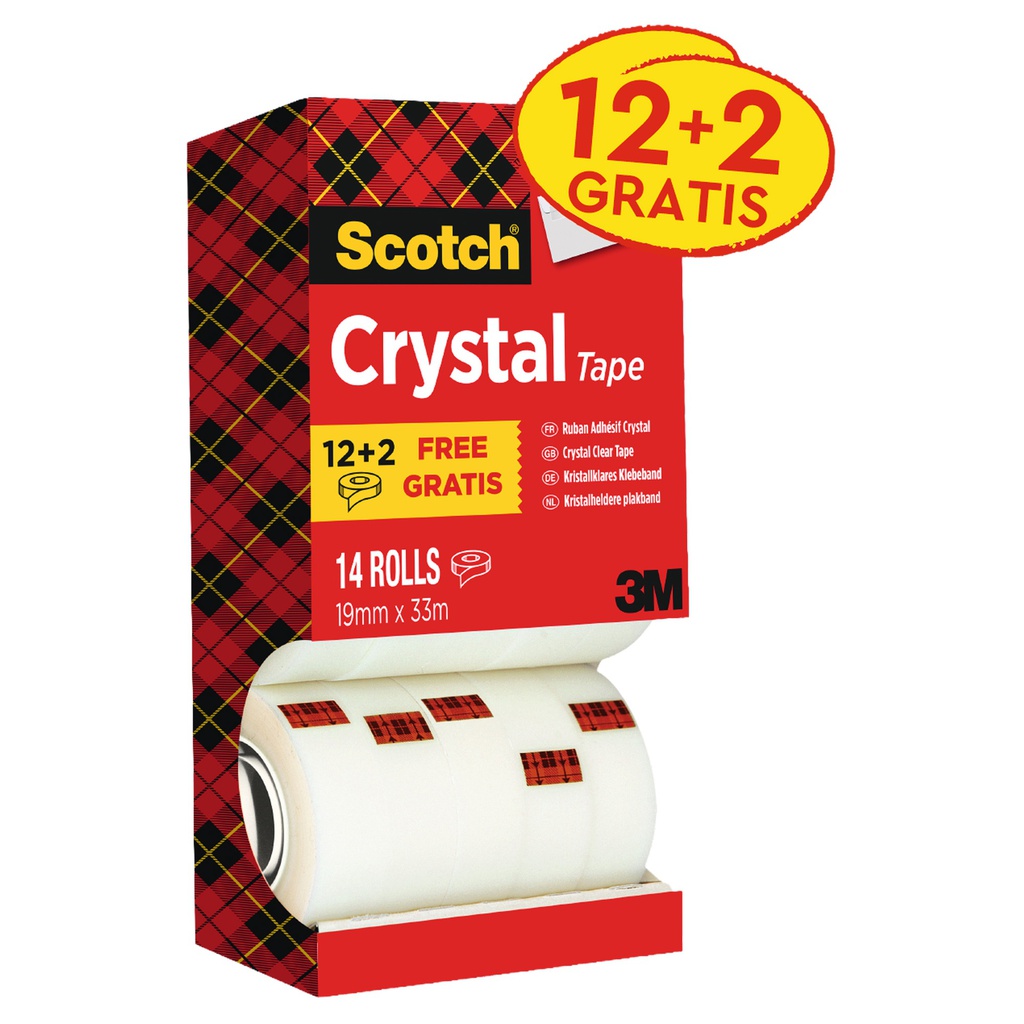 Value pack 12+1 nastri adesivi 19mmx33m Scotch Crystal Clear 600