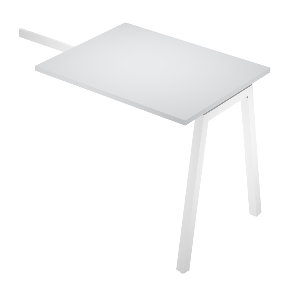 Allungo reversibile dx/sx 80x60cm piano BIANCO per scrivania struttura bianca ga
