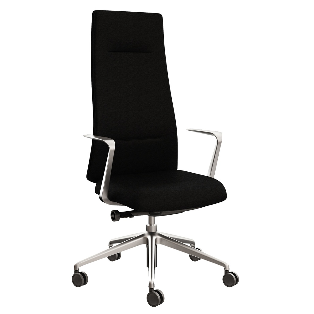 Poltrona direzionale c/bracc Bull BUA in ecopelle nero
