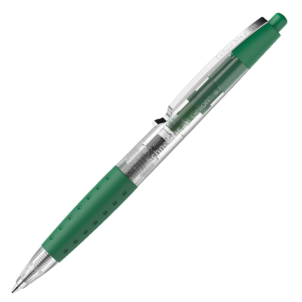 Penna gel a scatto Gelion+ punta 0.7mm verde Schneider