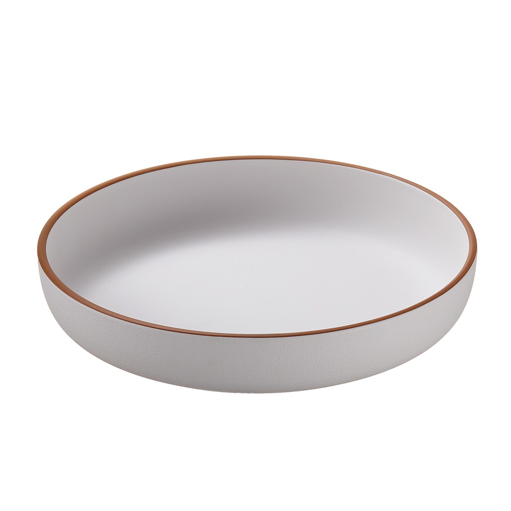 Piatto fondo rPET D21x3,8cm bianco Leone