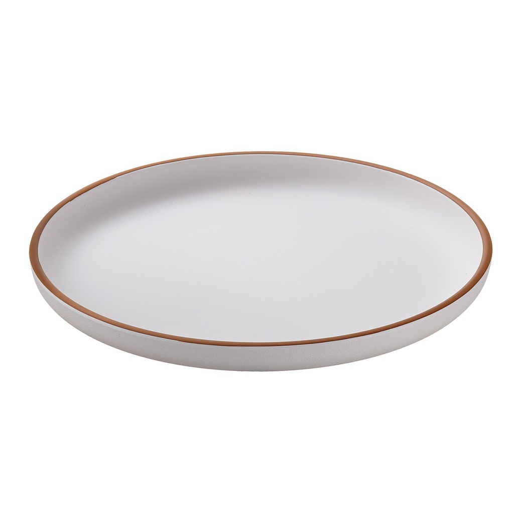 Piatto piano rPET D22x2,1cm bianco Leone