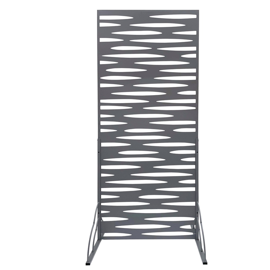 Pannello decorativo in metallo grigio con piadi laterali 80x180cm Verdemax