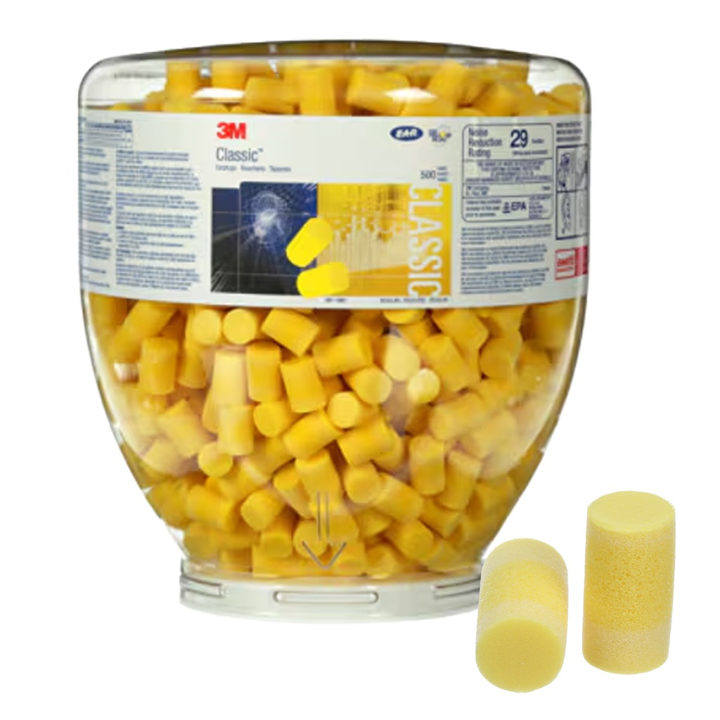Conf 500 ricarica inserti auricolari E-A-R Classic per boccione 3M