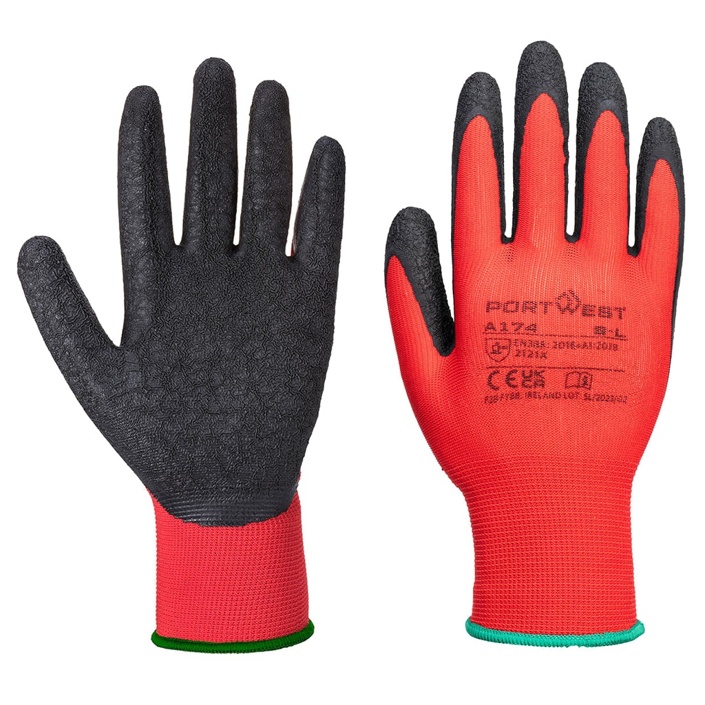 Guanti A174 Flex Grip tg M lattice rosso/nero Portwest