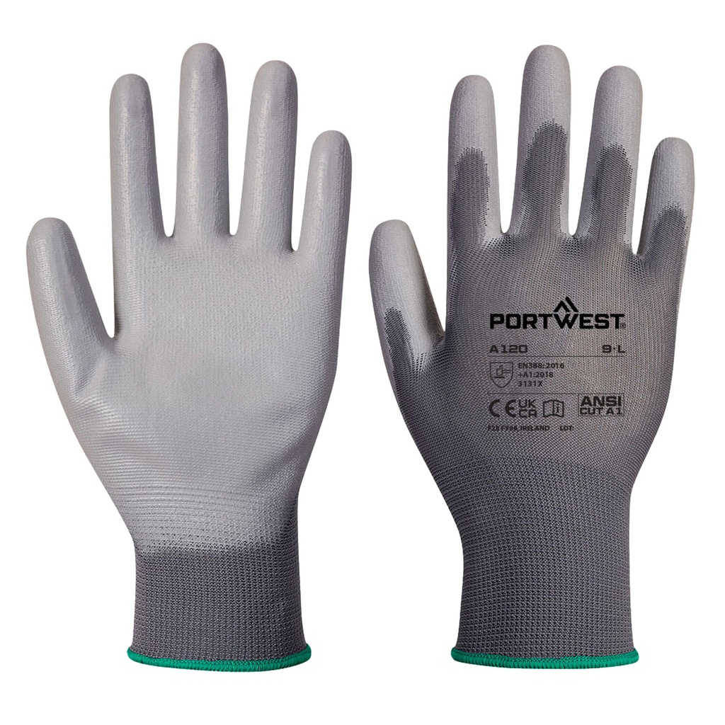 Guanti A120 con palmo in PU tg M grigio Portwest