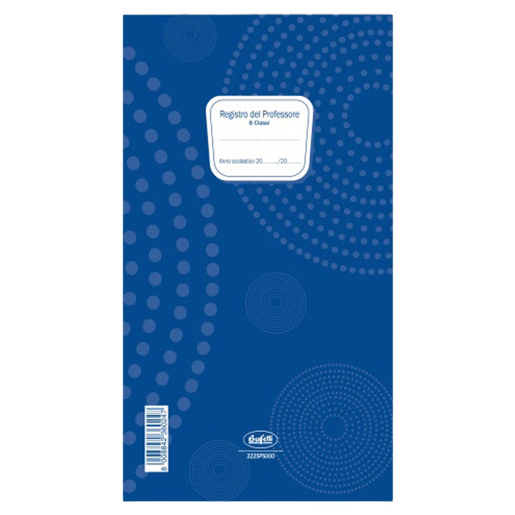Registro del Professore (6 classi 31x17cm 3225PS000G Data Ufficio