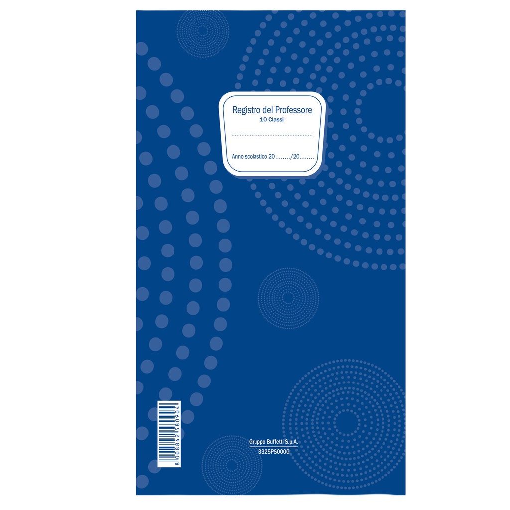 Registro del Professore (10 classi 31x17cm 3325PS000G Data Ufficio