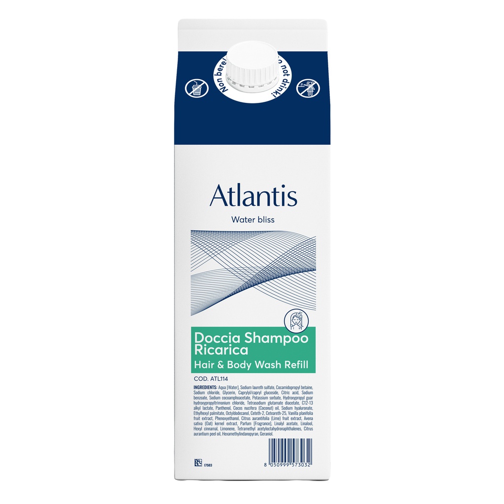 Ricarica doccia shampoo 2in1 Atlantis 1L Beauty Escape