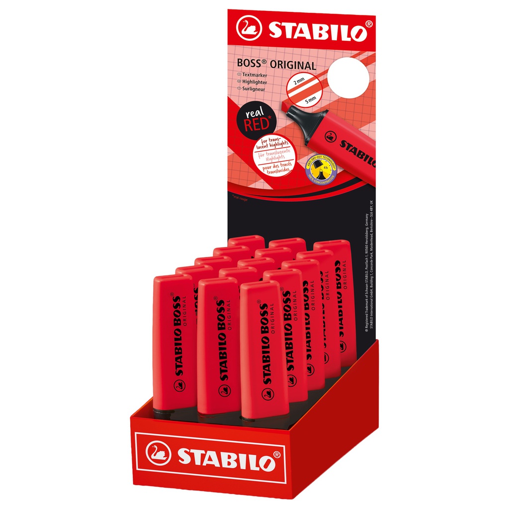 Expo 15 evidenziatori BOSS® ORIGINAL rosso rosso Stabilo