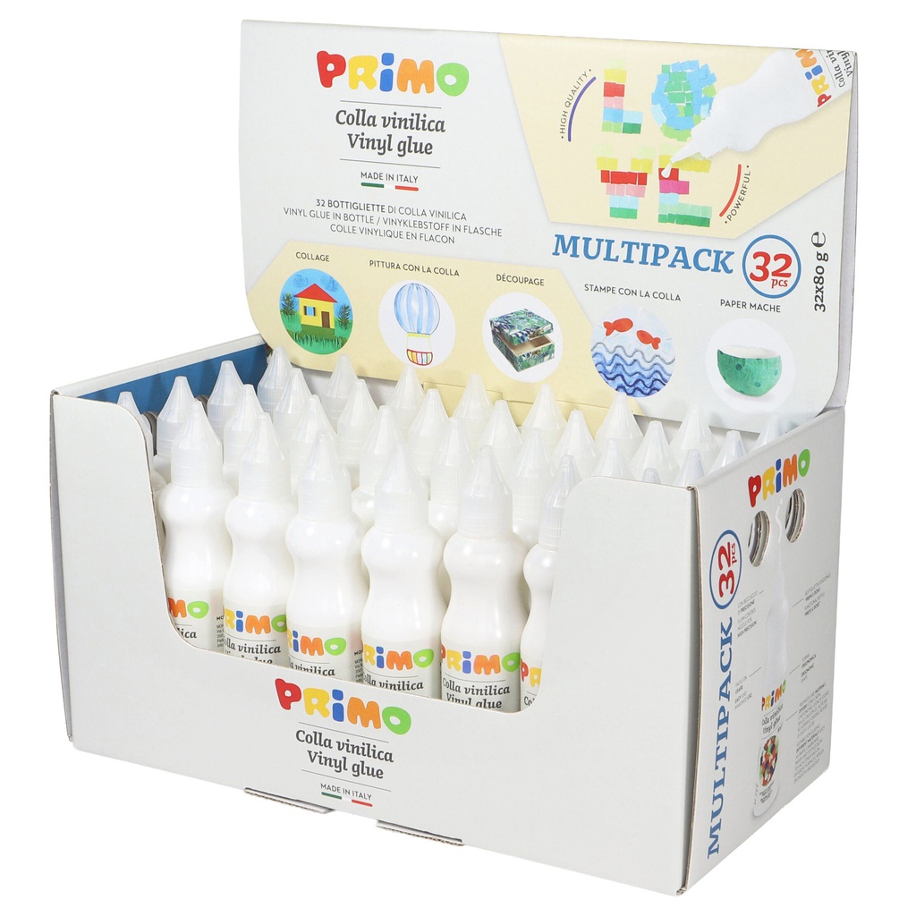 Box 32pz colla vinilica flacone 80g Primo