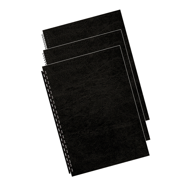 100 Copertine A4 cartoncino groffrato semilpelle 250g nero Fellowes