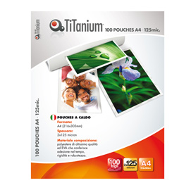 100 POUCHES 216x303mm (A4 250my TiTanium
