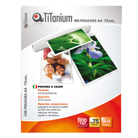 100 POUCHES 303x426mm (A3 75my TiTanium