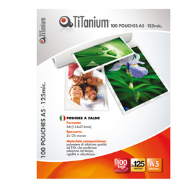 100 POUCHES 65x95mm 125my GOVERNMENT CARD TiTanium